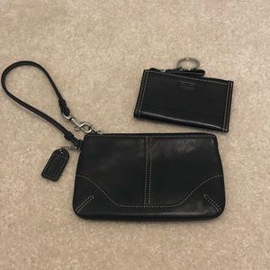 Coach set of two wristlet and coin purse